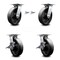 Service Caster 8 Inch Glass Filled Nylon Swivel Caster Swivel Locks 2 Brakes SCC, 2PK SCC-35S820-GFNB-BSL-2-SLB-2 - alternate 1